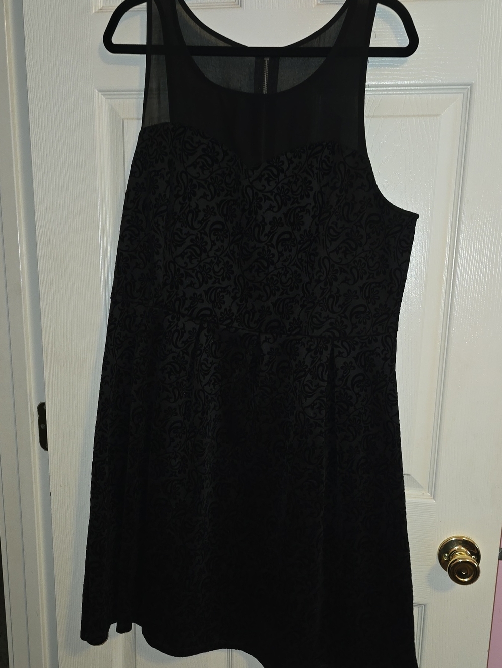 Forever 21 Black Sleeveless Mini Dress with Sheer Yoke‎